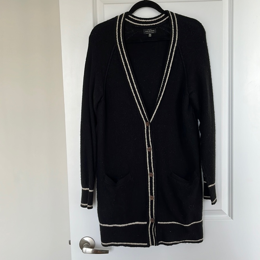 Lucky Brand Black Wool Blend Cardigan